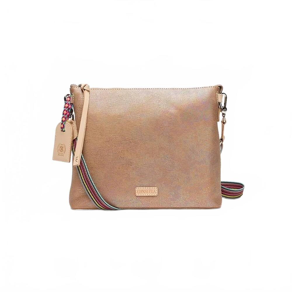 NEW CONSUELA women's downtown gloria embroidered crossbody bag in beige